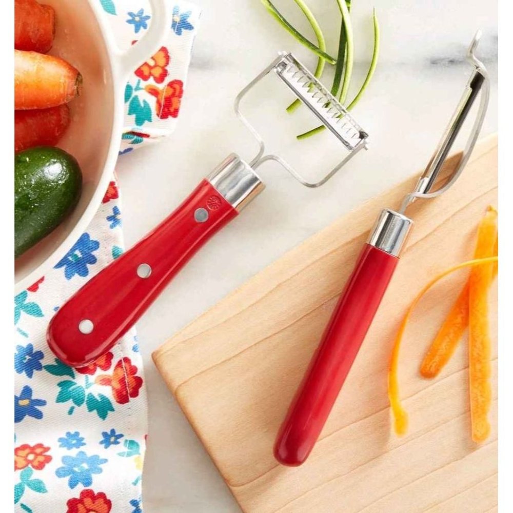 Pioneer Woman Frontier Collection Peeler Set Red